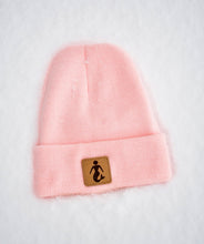 Load image into Gallery viewer, Pink Leather Patch Beanie
