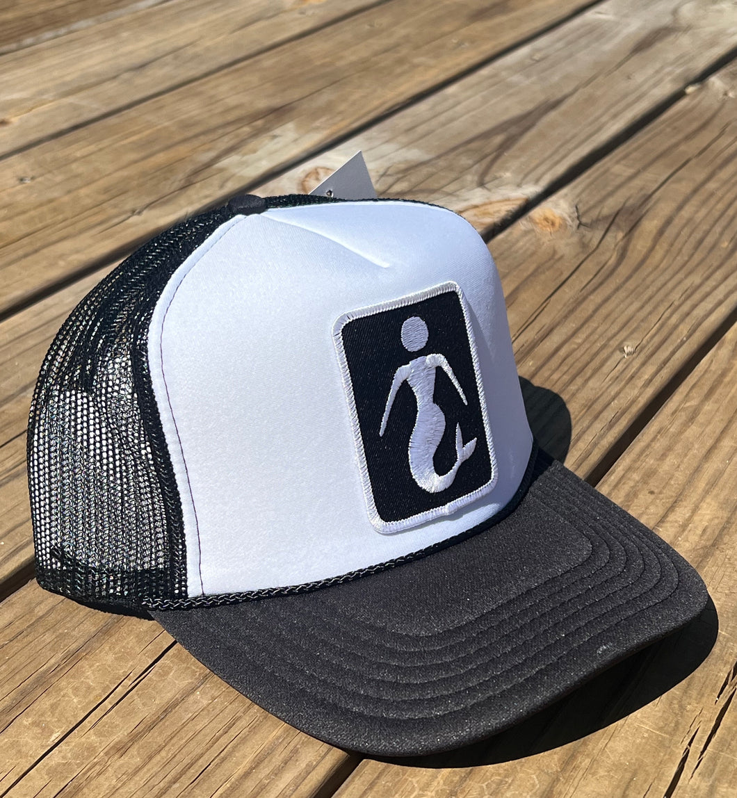 Black/White Classic Mermaid Trucker Hat