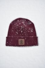 Load image into Gallery viewer, Maroon Leather Patch Beanie
