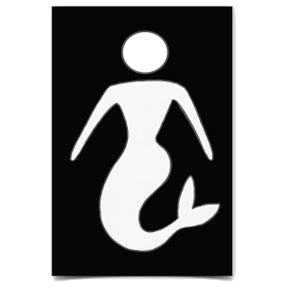 Black and White Mermaid Sticker